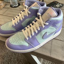 Jordan 1 Mid Purple Aqua Size 12