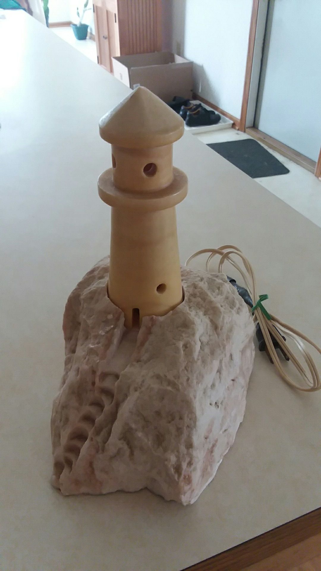 Alabaster illuminated lighthouse