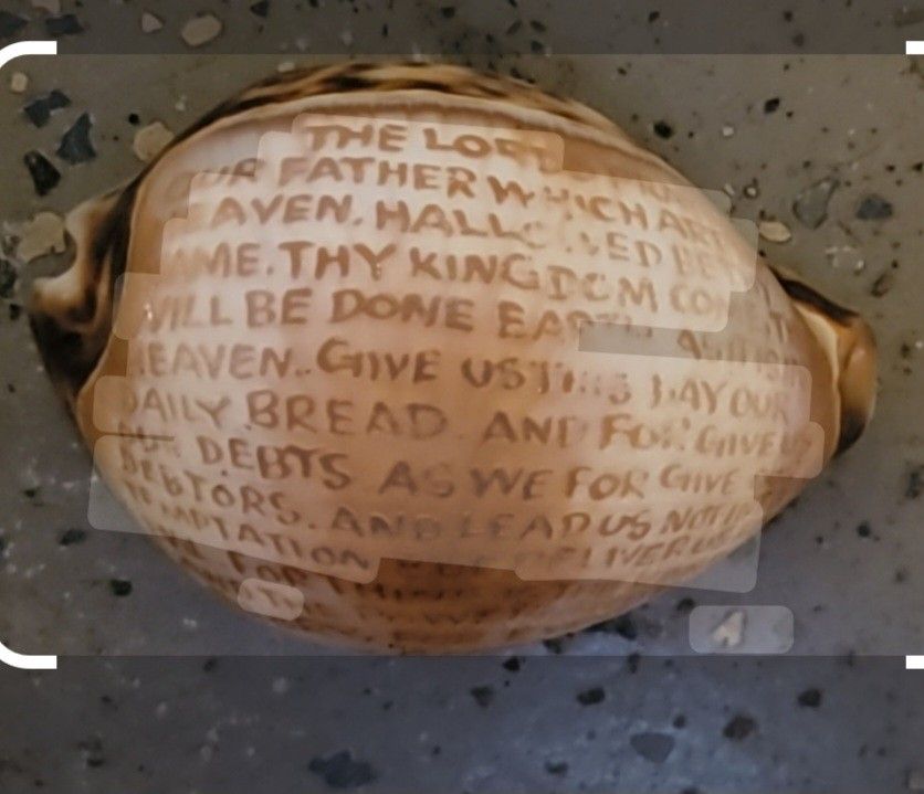 Vintage Seashell With LORD'S PRAYER ENGRAVED