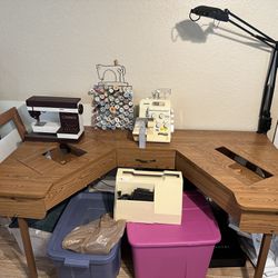 Pfaff Sewing Machine, Juki Serger, Table 
