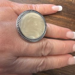 Bellezza Agate Burnished Silver Ring