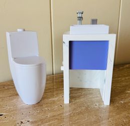 Rainbow High Doll House Bathroom Vanity Sink And Toilet Replacement Furniture