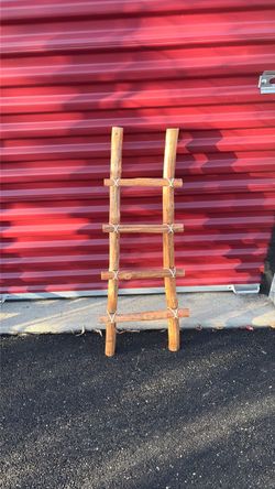 Rustic Wood Log Decorative Ladder