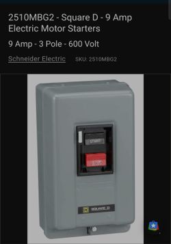 Square d manual motor starter