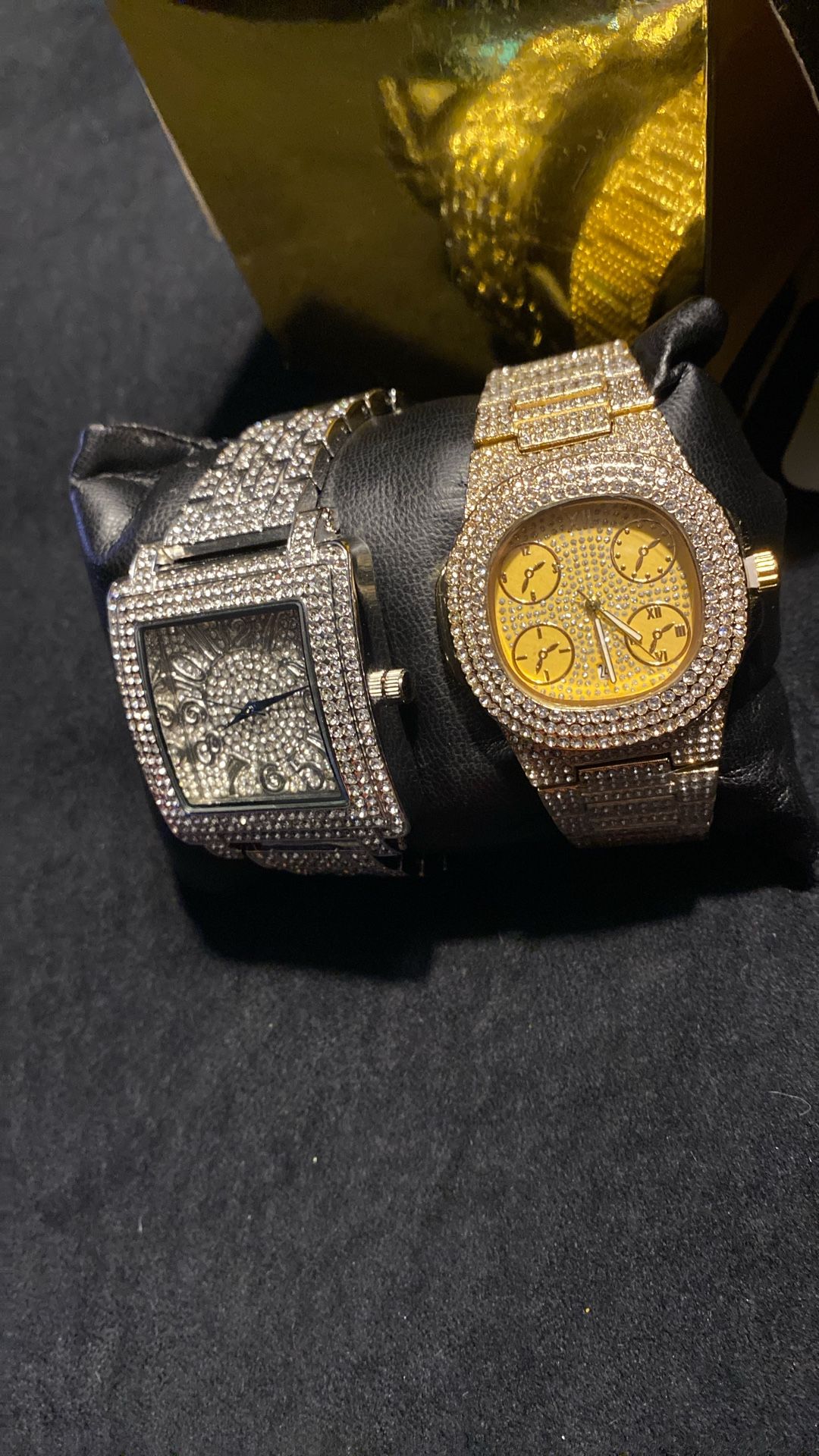 Heavy watch collection, two piece set stainless steel water resistant gently used