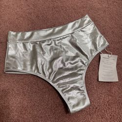 New Xs Silver Metallic Shorts Bikini Festival Rave Cosplay Outfit Costume 