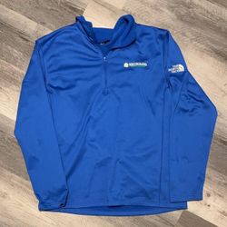 The North Face blue zip jacket 