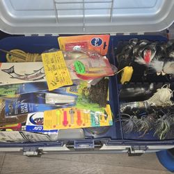 Fishing Rod And Full Tackle Box And Fly Fishing Rod