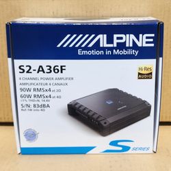 Alpine S2-A36F Power Amplifier S Series 720 Watt 4 Channel Amp Car System 🚨 Payment Options Available 🚨 No Credit Needed 🚨 