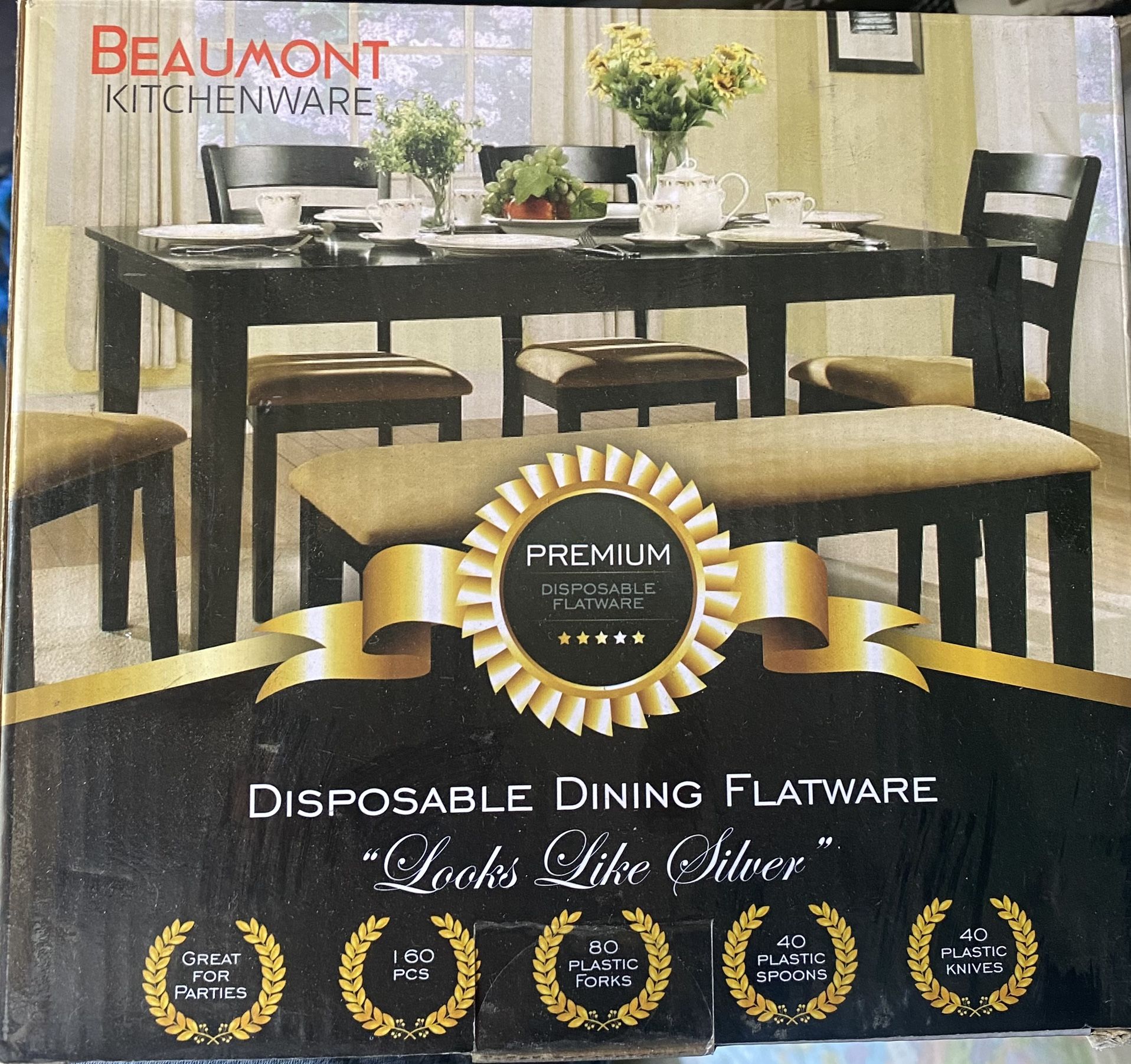 Beaumont Disposable Dining Flatware160 Pcs