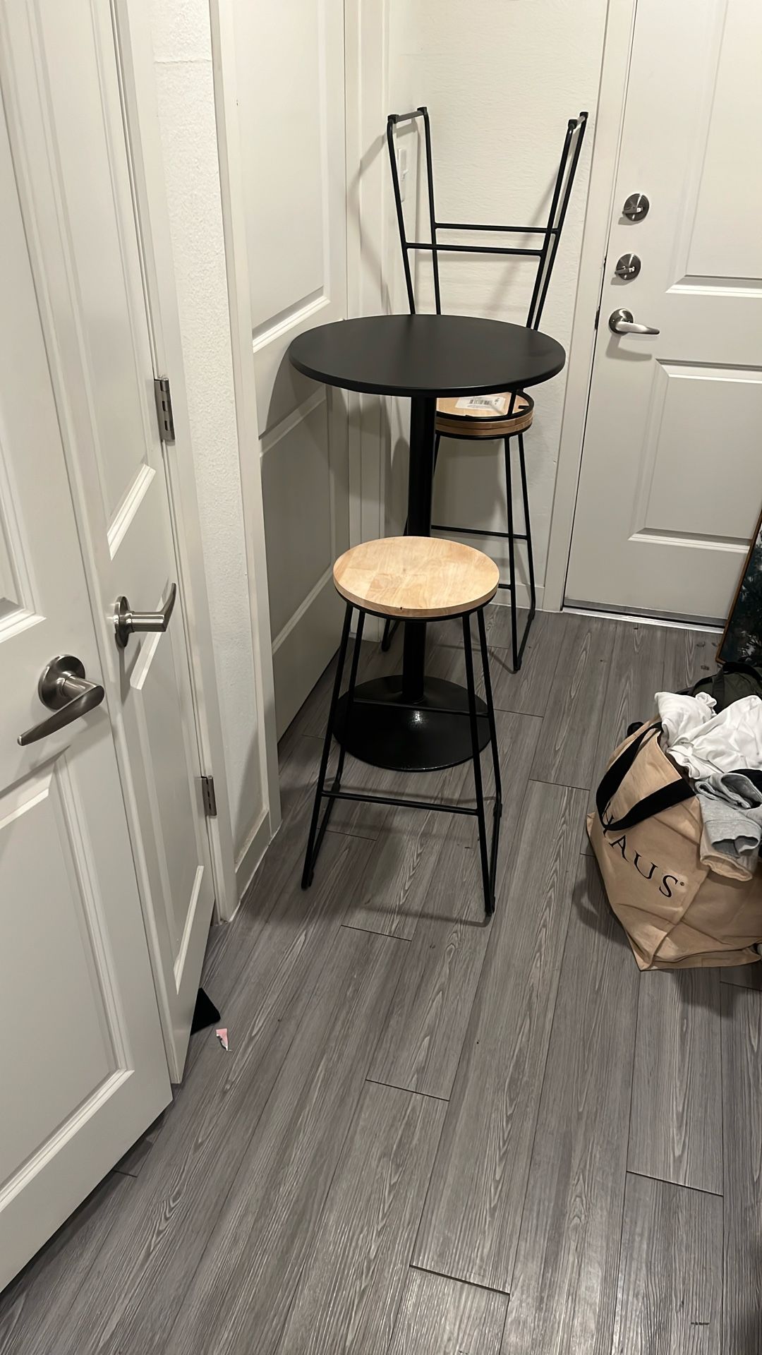 Tiny Kitchen Table With Three Stools