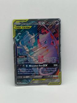 Non TCG Pokemon Mewtwo & Mew Gx Tag Team Fan Art Card