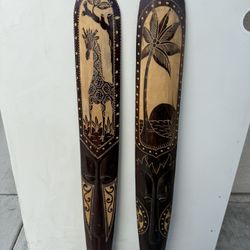 Tiki Wood Carved Decorative Pieces