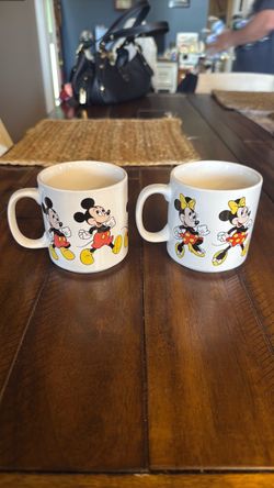 vintage mickey and minnie mouse mugs