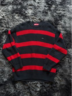 SUPREME LOOSE GAUGE STRIPE SMALL BOX SWEATER *size M*
