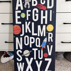 Outer space Alphabet Canvas Print