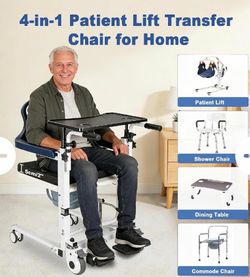 NEW IN BOX 4-in-1 Hydraulic Patient Transfer Chair – 350 lb – mindmed