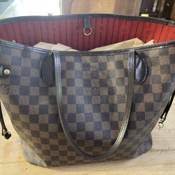 Louis Vuitton Neverfull Damier Ebene MM Tote Bag 