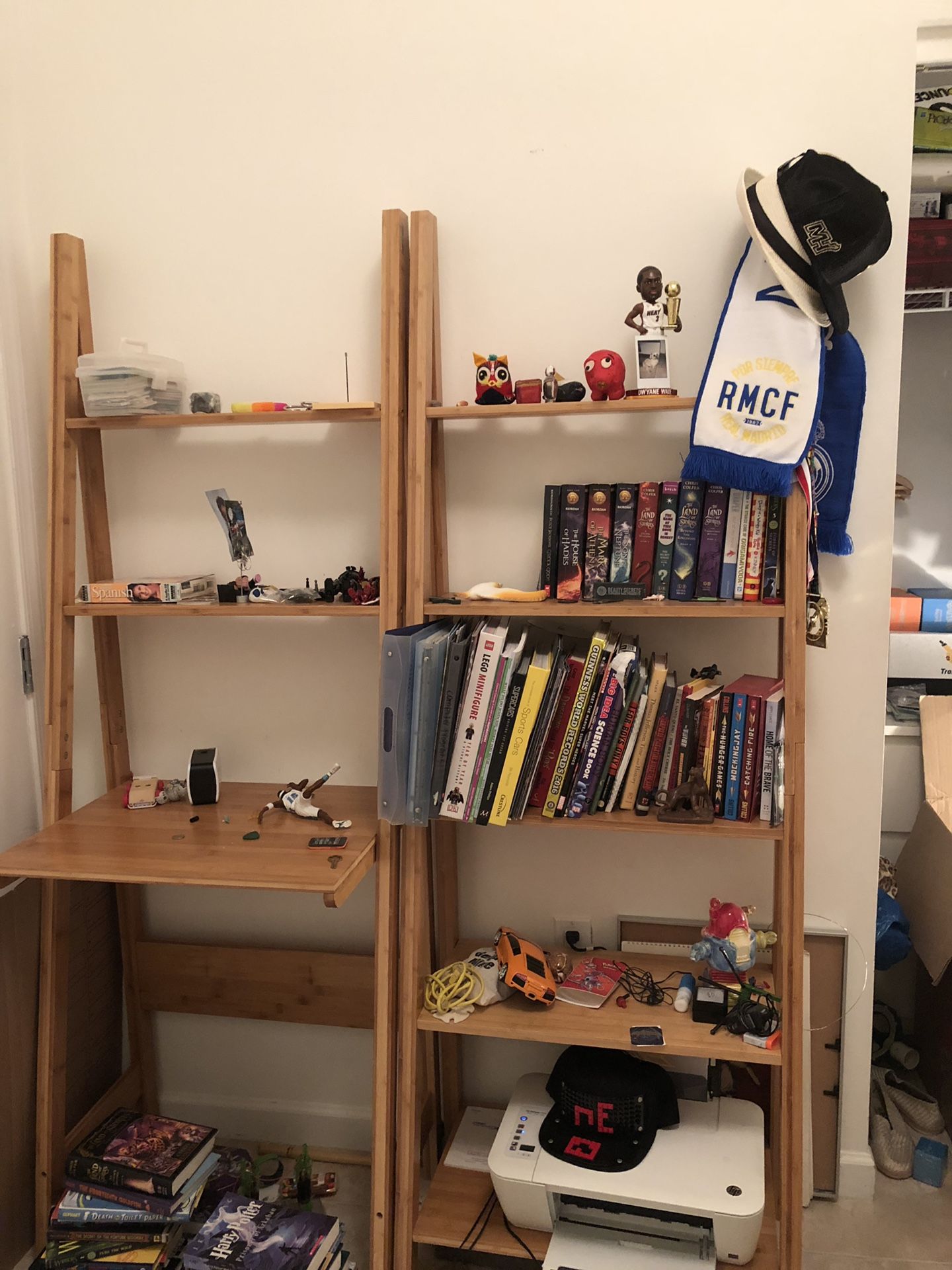 1 Bookshelf and 1 desk shelf assembled
