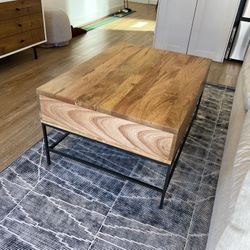 Industrial Storage Pop-Up Coffee Table - 36 Inch