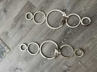 Global View Progressive Nickel Ring Sconce Pillar Candle Holder - Set Of 2