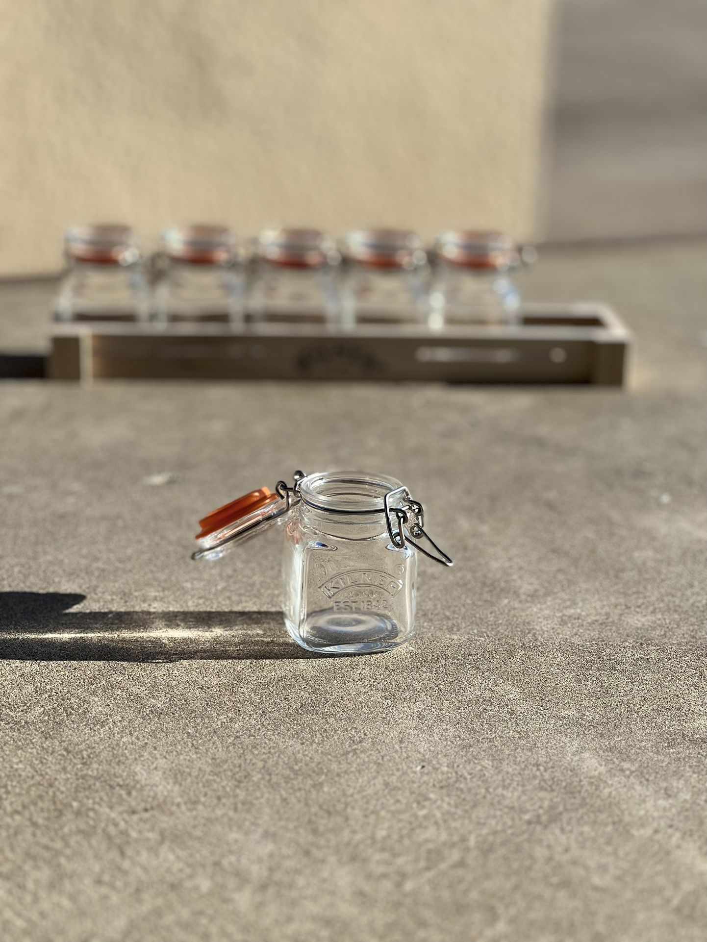 2.3oz Glass Swing Top Spice Jar Set With Original Box