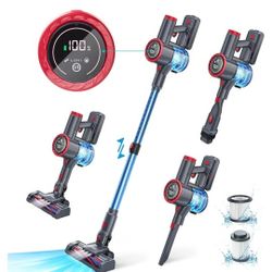 Aspiron Cordless Vacuum Cleaner, Vacuum Cleaners for Home Powerful Suction with Large LED Touch Display, Rechargeable Stick Vacuum, LED Headlights, Ha