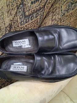 Alfani Made in Italy Black Leather Loafers
