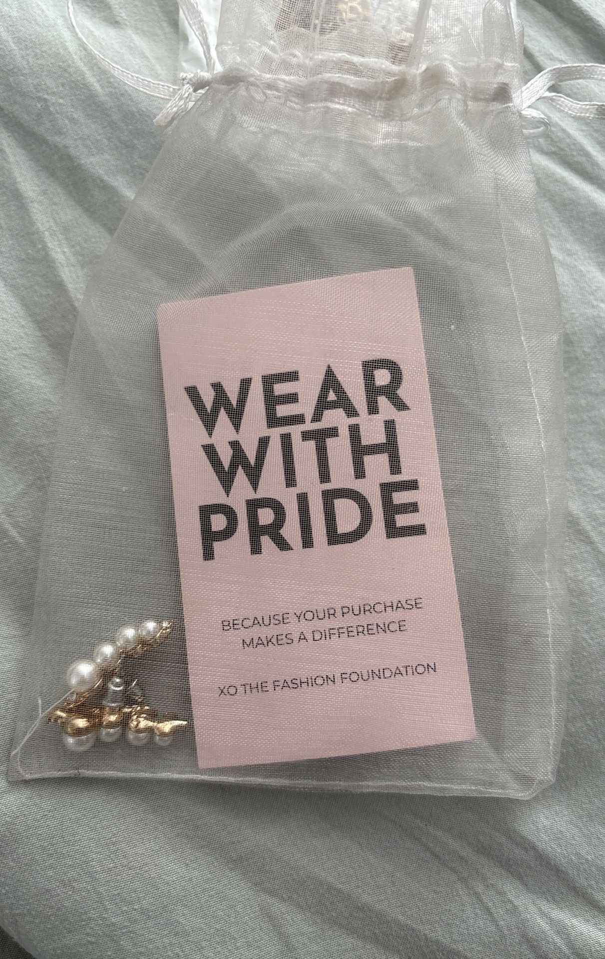 Pearl And CZ Gold Plated Earrings With Pouch