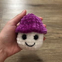 Purple Crochet Mushroom