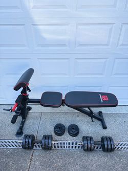 Adjustable bench + dumbbells set