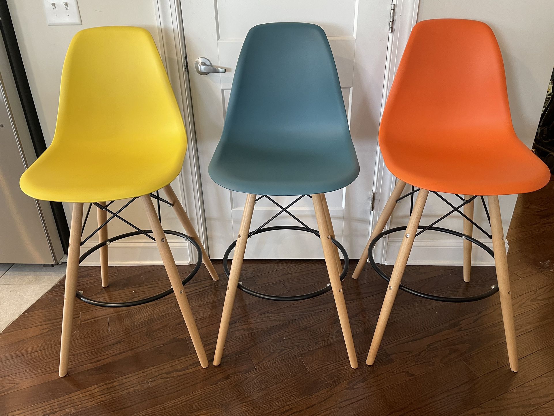 28” High Back Bar Stools In Fun Colors 