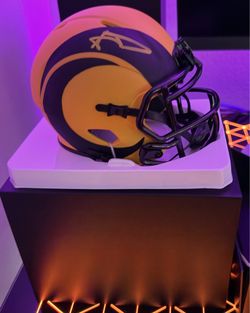 Aaron Donald LA Rams Autographed Riddell Rave Speed Mini Helmet