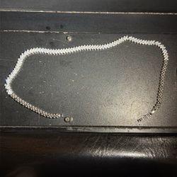 Real Silver Diamond Tennis Necklace 