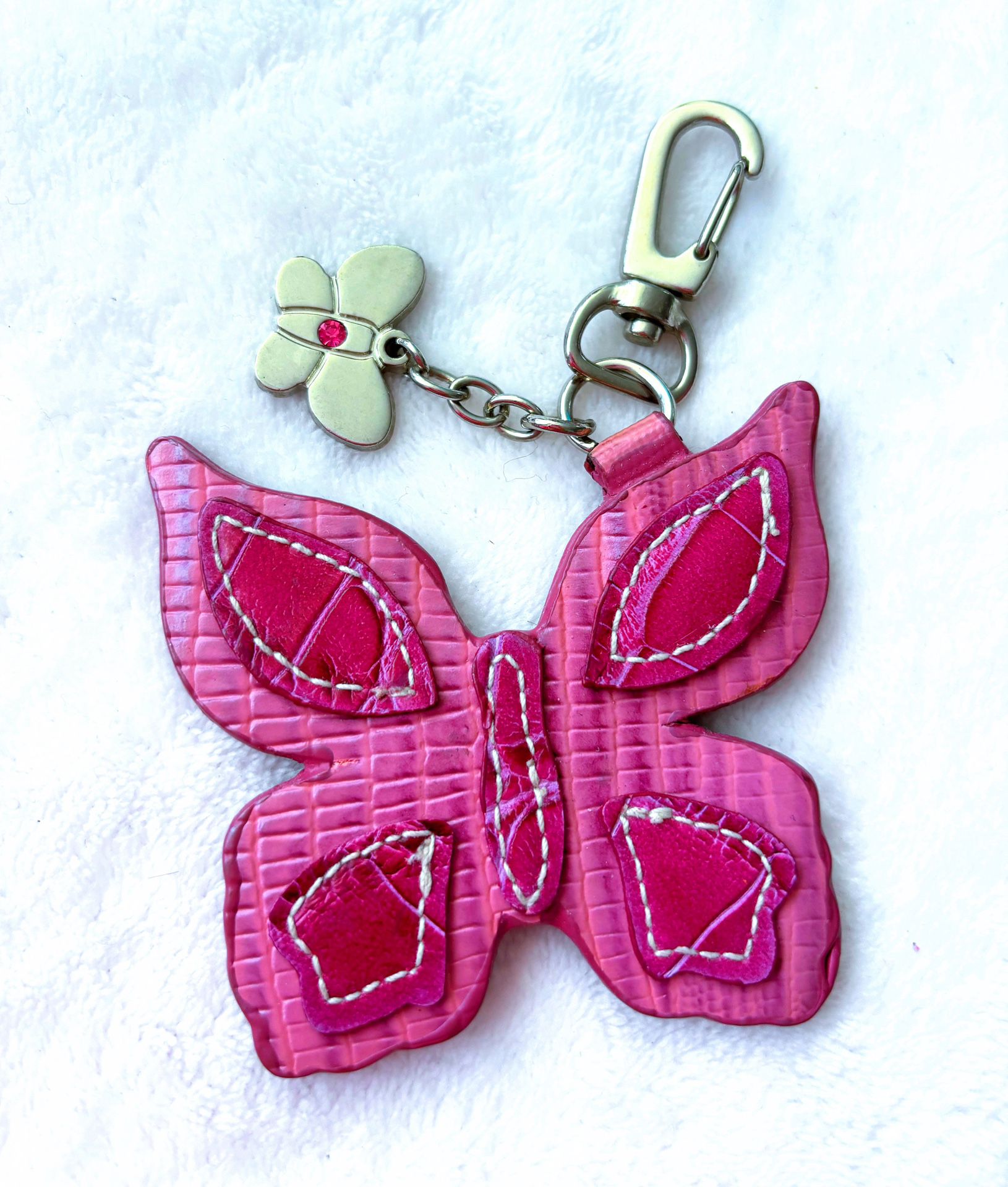 ✨PINK BUTTERFLY BAG CHARM PINK BUTTERFLY KEYCHAIN LEATHER BUTTERFLY✨