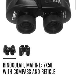 BINOCULAR, MARINE: 7X50 WITH COMPASS AND RETICLE