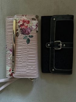 Steve Madden Floral Wallet and Black Wallet Bundle