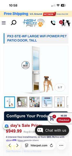 Motorized  Pet Door Insert for Sliding Glass door