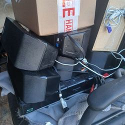 $65.00 Panasonic SA-BT100 Home Theater system/ wireless two back speakers 5x's speakers w/ Woofer w/ Remote Control,  Plays Blue Ray CD's