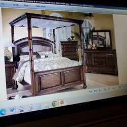 Cindy Crawford Key West King Canopy Bed Set