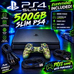 500gb slim PS4 with controller and Free game