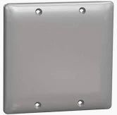 2-GANG HEAVY-DUTY GALVANIZED STEEL BLANK COVER, DEVICE MOUNT - GRAY