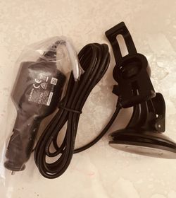 Garmin car charger and mounting rack. New