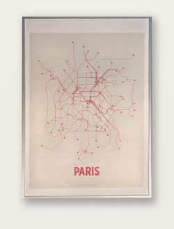 Paris Métro Framed Art Print – Line Posters – 28" x 20"