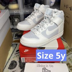 Nike Dunk High Platinum White Size 5y