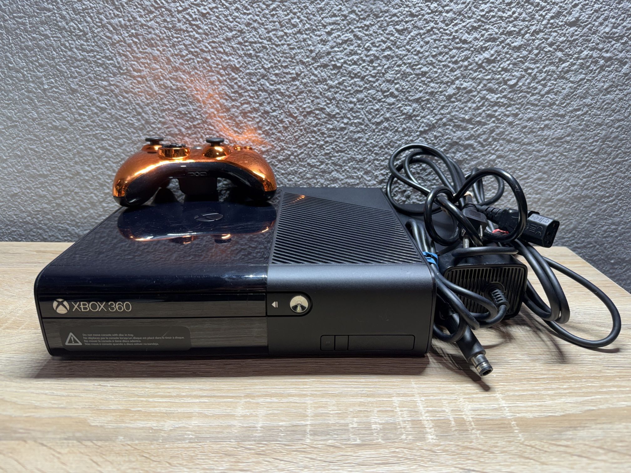 Microsoft Xbox 360e Black Console With Remote And Cables , Tested/Working