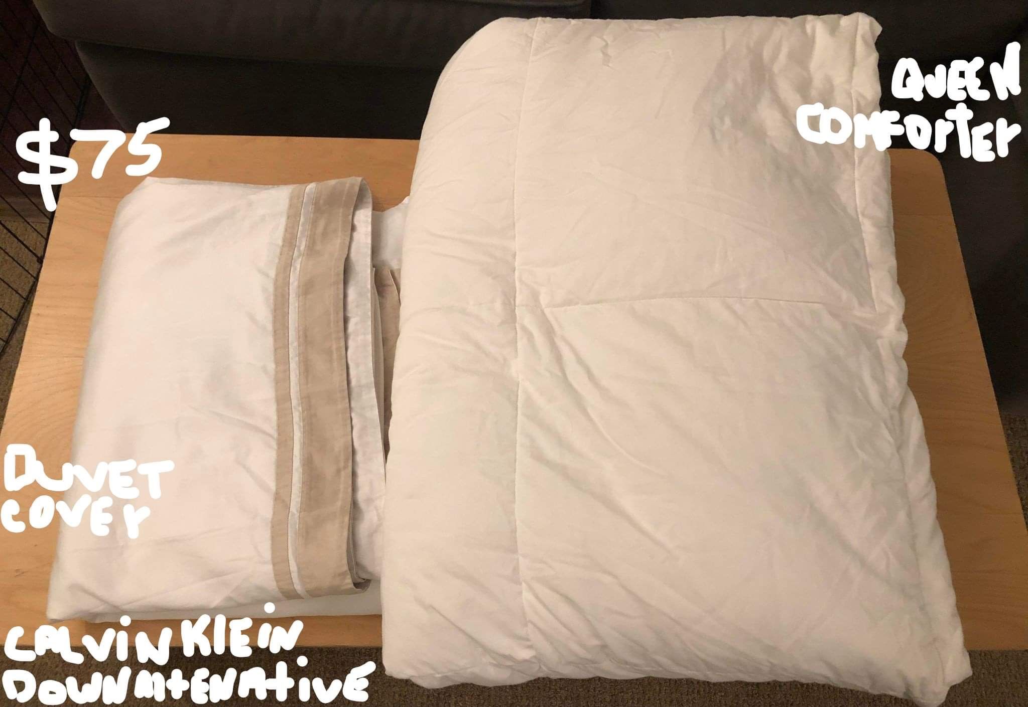 Calvin Klein Down Alternative Comforter Queen And Duvet Cover