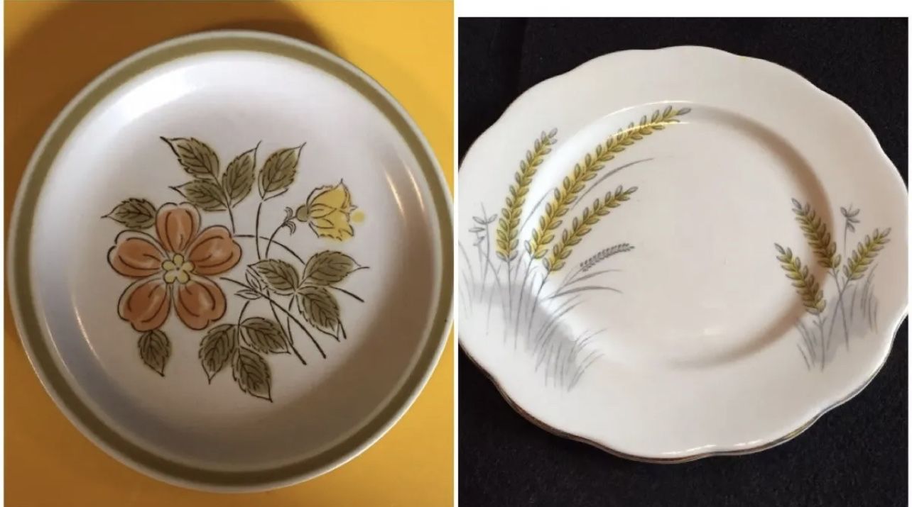 Vintage Royal Albert Bone China Bread & Stoneware Wildflower Design Plates