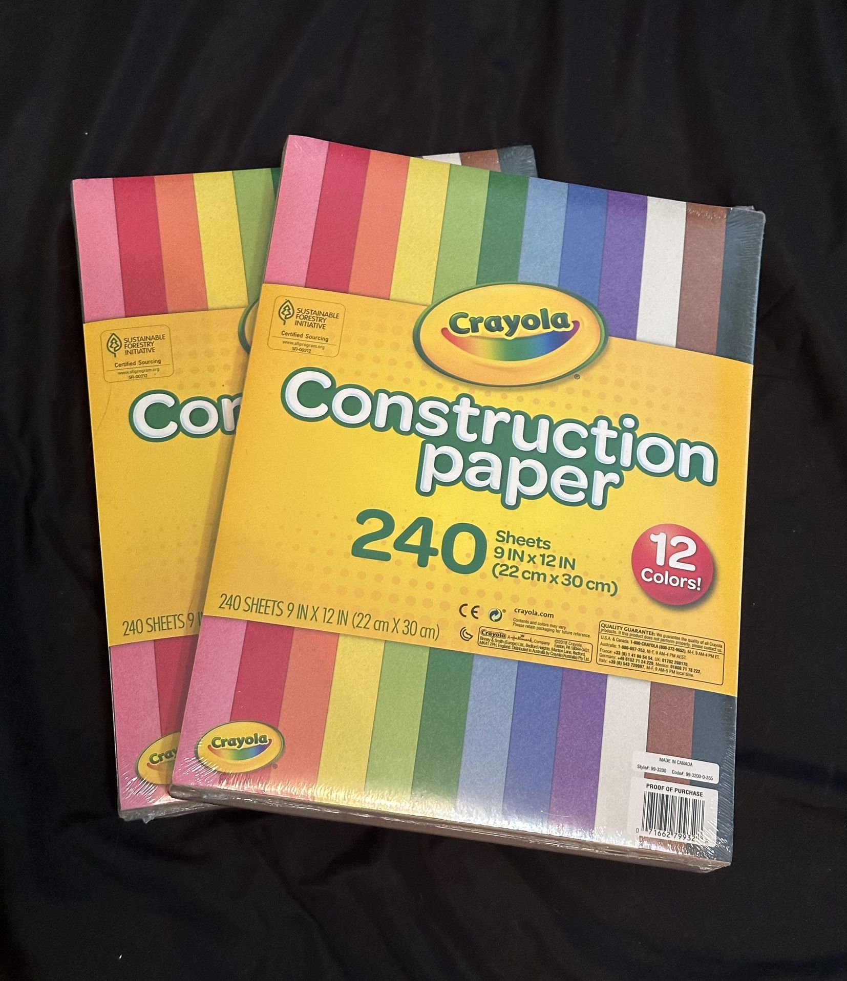 New Crayola Construction Paper Packs (set of 2)