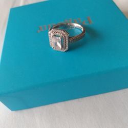 Sterling Silver CZ Diamond Engagement Wedding Ring